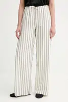 Kalhoty Answear.LAB dámské, béžová barva, high waist