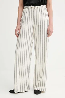 Kalhoty Answear.LAB dámské, béžová barva, high waist