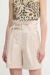 Kraťasy Marc Aurel dámské, béžová barva, high waist, 1862-2300-93419