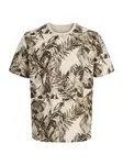 JACK & JONES Tričko 'JJJEFF'  krémová / sivá / olivová