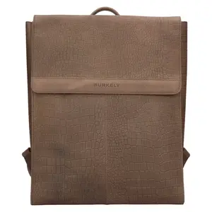 Trendy kožený batoh Burkely Lenke - hnedo-šedá