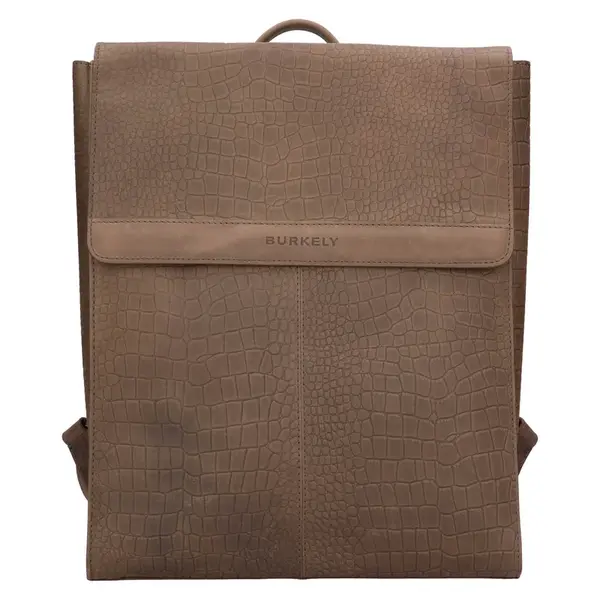 Trendy kožený batoh Burkely Lenke - hnedo-šedá