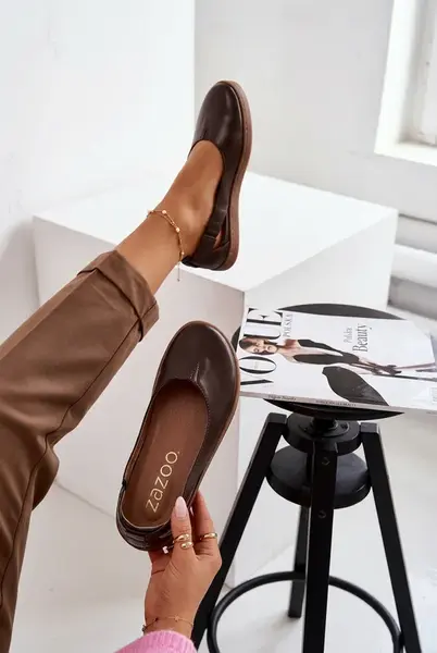 Kožené baleríny barefoot Zazoo