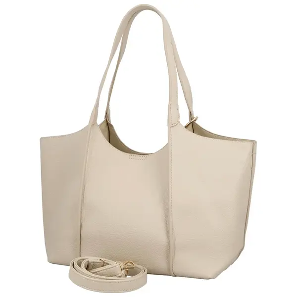 Moderní dámská koženková kabelka na rameno Olga, tmavě béžová