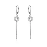 Beneto Dlouhé stříbrné náušnice se zirkony AGUC1977