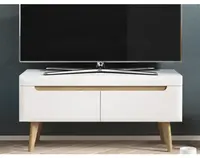 Televizní skříňka Nordi, 107 cm, dub riviera/bílá lesk