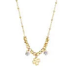 Brosway Moderní pozlacený náhrdelník s čtyřlístkem pro štěstí Chakra BHKN164