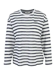 Pepe Jeans Tričko 'Marlen'  tmavomodrá / prírodná biela