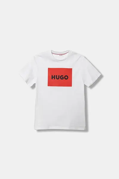 HUGO Dětské bavlněné tričko HUGO