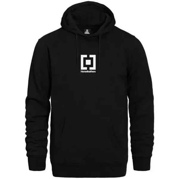 Horsefeathers HOODED SWEATSHIRT VERTICAL MID LOGO Pánska mikina, čierna, veľkosť