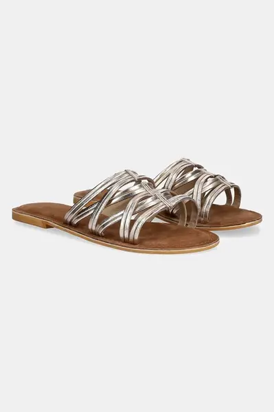 Kožené pantofle Answear.LAB dámské, zlatá barva