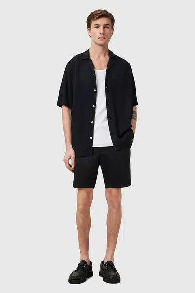 Kraťasy AllSaints NEIVA pánské, černá barva, M037TC