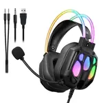Onikuma X89 Herní sluchátka s mikrofonem, USB + 3,5mm Jack, RGB, černá