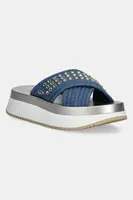 Pantofle Liu Jo DREAMY SANDAL 05 dámské, tmavomodrá barva, na platformě, BA5091TX474S3206