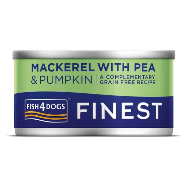 FISH4DOGS Konzerva pre psov Finest s makrelou, tekvicou a hráškom 85 g