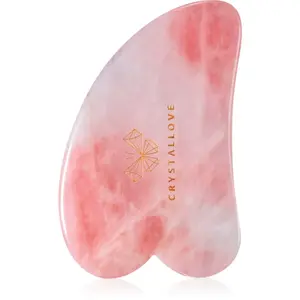 Crystallove Rose Quartz Gua Sha masážní pomůcka 1 ks