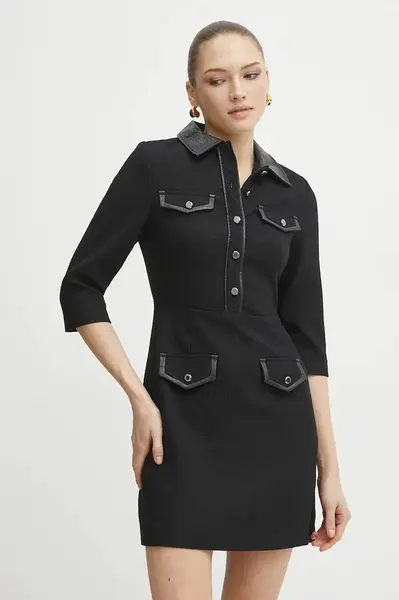 Šaty Morgan RUBIBI černá barva, mini, RUBIBI