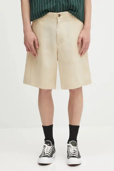 Lněné kraťasy Paul Smith pánské, béžová barva, M1R-437Z-P01427