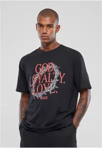 Pánské tričko God Loyalty Love Oversize černé