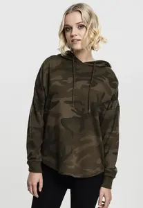 Dámská oversized maskáčová mikina s kapucí