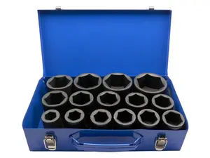 Nástrčné hlavice, úderové - průmyslové 1", 22 - 60 mm, 15 ks - ADLER AD-15D