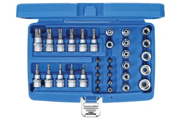 BGS technic Hlavice nástrčné a zástrčné TORX (T10-T55) a E-TORX (E4-E20), sada 34 ks - BGS 5021