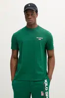Bavlněné tričko Polo Ralph Lauren pánské, zelená barva, 710969043