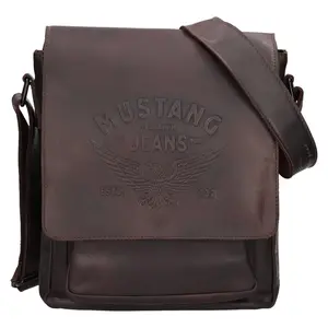 Pánska kožená taška cez rameno Mustang Davids - tmavo hnedá