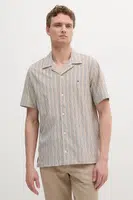Bavlněná košile Tommy Hilfiger pánská, béžová barva, regular, s klasickým límcem, MW0MW38567