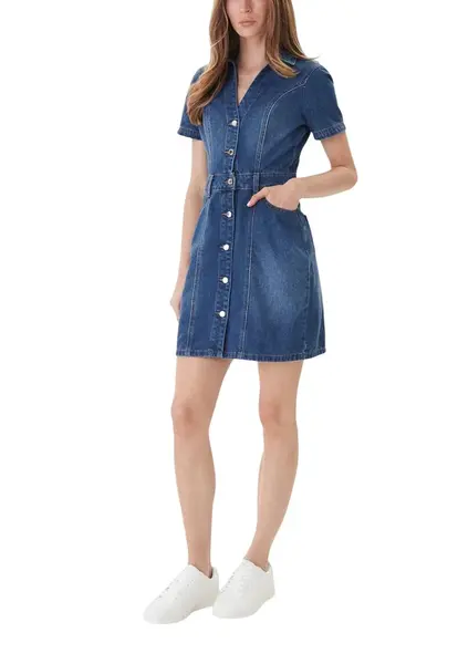 Dámske rifľové košeľové šaty Morgan De Toi