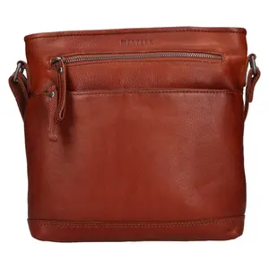 Dámska kožená cossbody kabelka Mustang Blaise - koňak