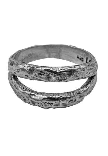 Haze&Glory Prsteň 'Twin'  strieborná