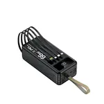 Powerbanka 50 000 mAh, PD66W, 2.1A, 4 integrované kabely + LED světlo, černá