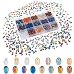 1050Pcs 15 Color Electroplate  Glass Beads