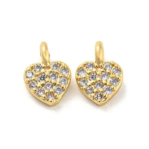 Rack Plating Brass Micro Pave Cubic Zirconia Charms