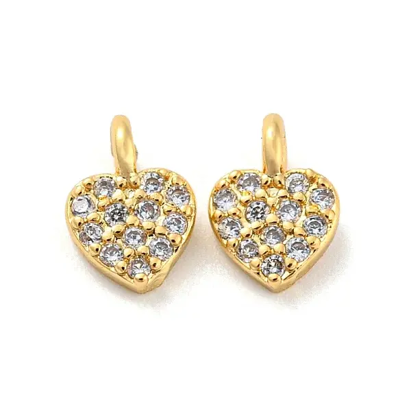 Rack Plating Brass Micro Pave Cubic Zirconia Charms