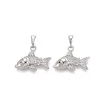 Brass Micro Pave Cubic Zirconia Pendants