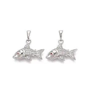 Brass Micro Pave Cubic Zirconia Pendants