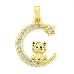 Brass Micro Pave Clear Cubic Zirconia Pendants