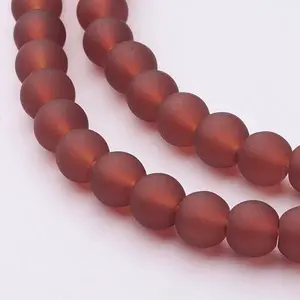 Baking Paint Transparent Glass Bead Strands