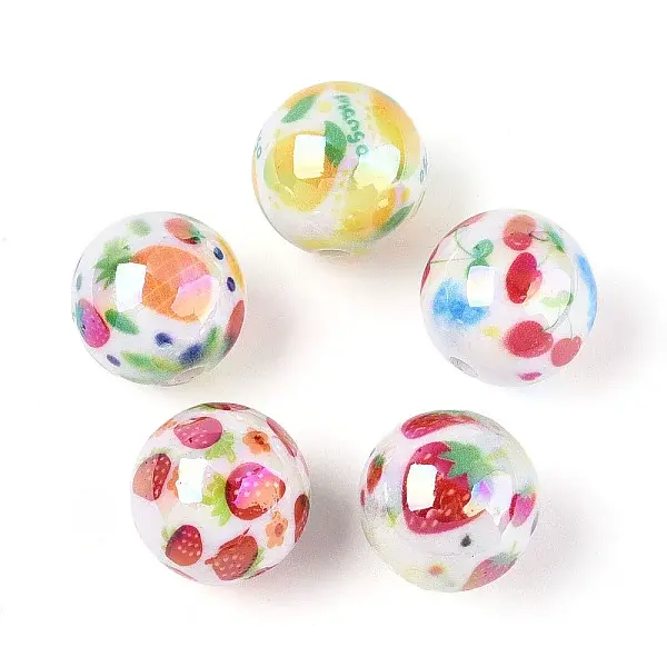 Printed Opaque Acrylic Beads