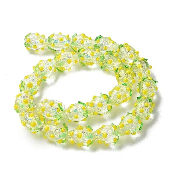 Handmade Foil Lampwork Bumpy Beads Strands