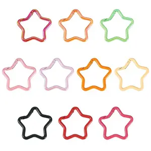 10Pcs 2 Styles Spray Painted Alloy Spring Gate Rings