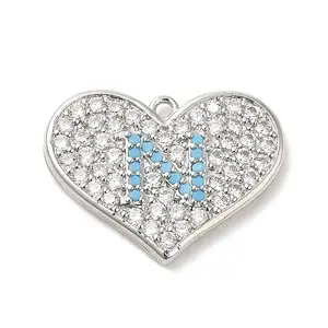 Brass Micro Pave Cubic Zirconia Pendants