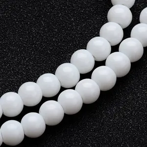 Opaque Color Glass Round Bead Strands