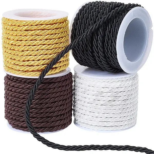 4 Rolls 4 Colors Polyester Cord