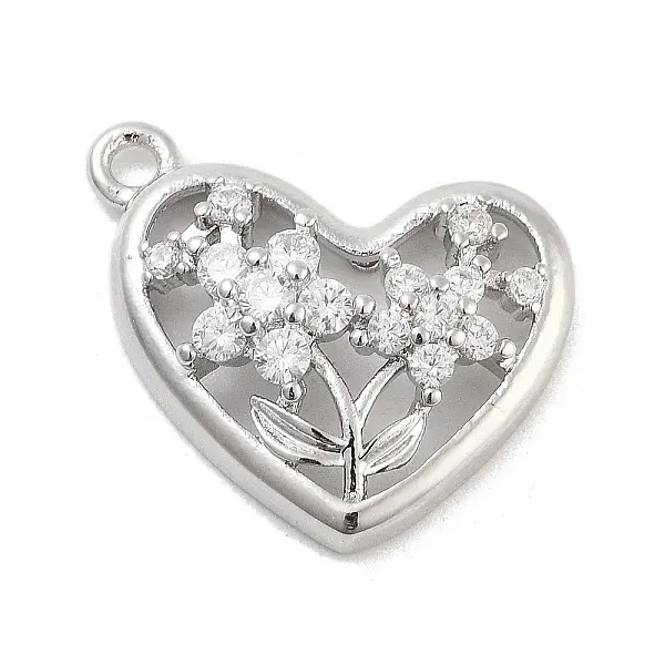 Brass Pave Clear Cubic Zirconia Pendants