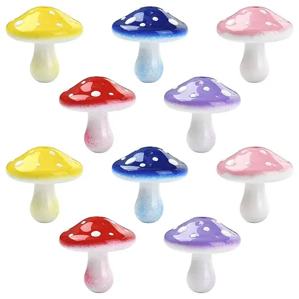10Pcs 5 Colors Opaque Acrylic Beads