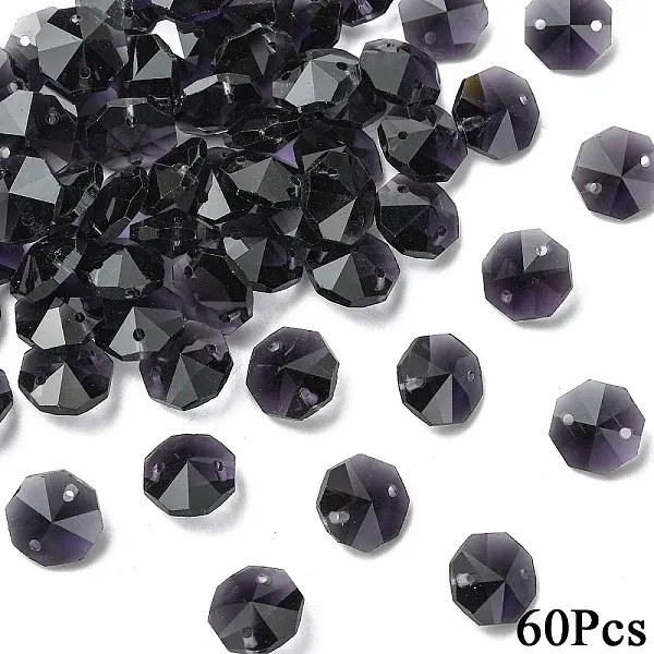 60Pcs Electroplate Glass Links Connectors