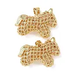 Brass Micro Pave Clear Cubic Zirconia Pendants